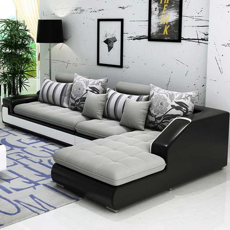 L Shaped Leather Sofa, L Shaped Sofa Designs, Steel Sofa, Shape Sofa, Luxury Sofa Design, Genuine Leather Sofa, Living Room Layout, Corner Sofa Design, L Shape Sofa