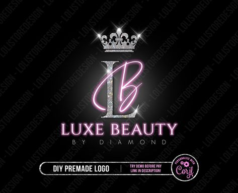 DIY Luxe Beauty Logo, Logo for Lash Tech, Hai Jewelry Business Names, Nail Logo Design Ideas, Birthday Krishna, Hair Stylist Logo Design, Hair Logo Design, Pink And Glitter, Hair Stylist Logo, Logo Feminine, Glitter Logo