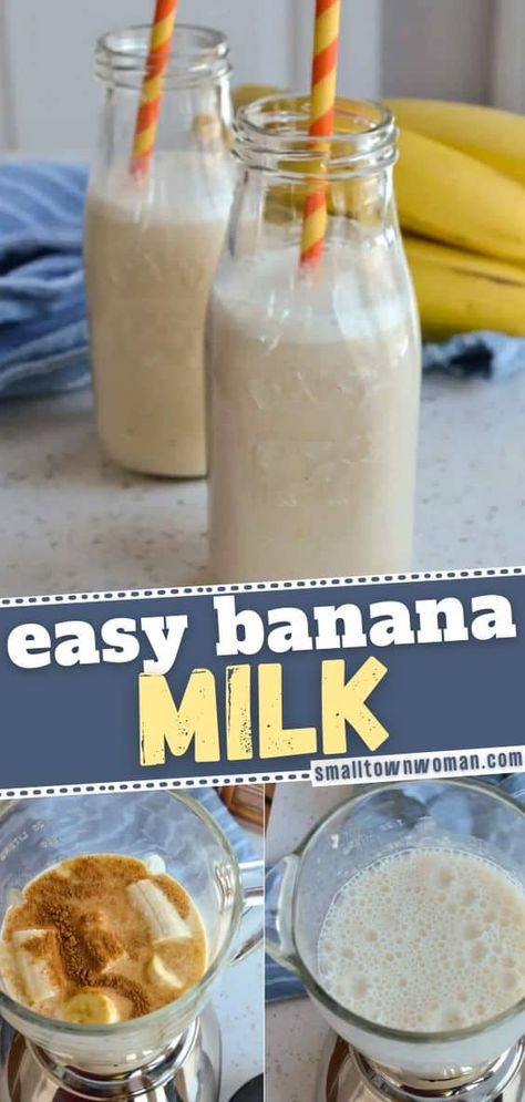 This healthy banana shake recipe is the perfect breakfast idea or snack made in the blender in less than two minutes! It is made of four all natural healthy yet simple ingredients in it and it hits that sweet spot just right. Learn how to make this banana drink! Banana Milk Recipe, Banana Shake Recipe, Healthy Banana Recipes, Banana Shake, Banana Drinks, Light Breakfast, Milk Smoothie, Banana Milk, Banana Healthy