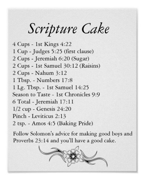 Scripture Bread Recipe, Christian Bakery Names, Bible Food Quotes, Baking Through The Bible, Bible Verse About Food, Scripture Cake, Scripture Cookies, Bible Food, Bible Study Methods