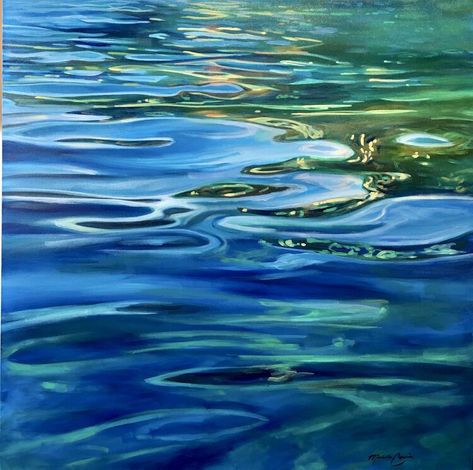 Original Acrylic Paintings — Michelle Courier Michelle Courier Art, Michelle Courier, Water Paintings, Beach Art Painting, Painting Landscapes, Pool Art, Water Images, Lake Painting, Beach Water