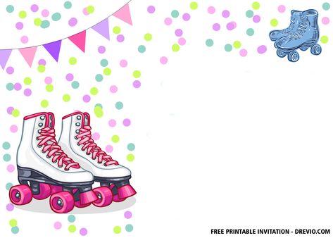 Download FREE Printable Roller Skates Invitation templates #free #freeinvitation2019 #birthday #disney #invitations #invitationtemplates #rollerskate Roller Skating Birthday Party Invitations, Roller Skate Invitations, Roller Skating Party Invitations, Skate Invitations, Roller Skating Birthday Invitations, Roller Skate Birthday Party, Rainbow Party Invitations, Skate Birthday Party, Roller Skate Birthday