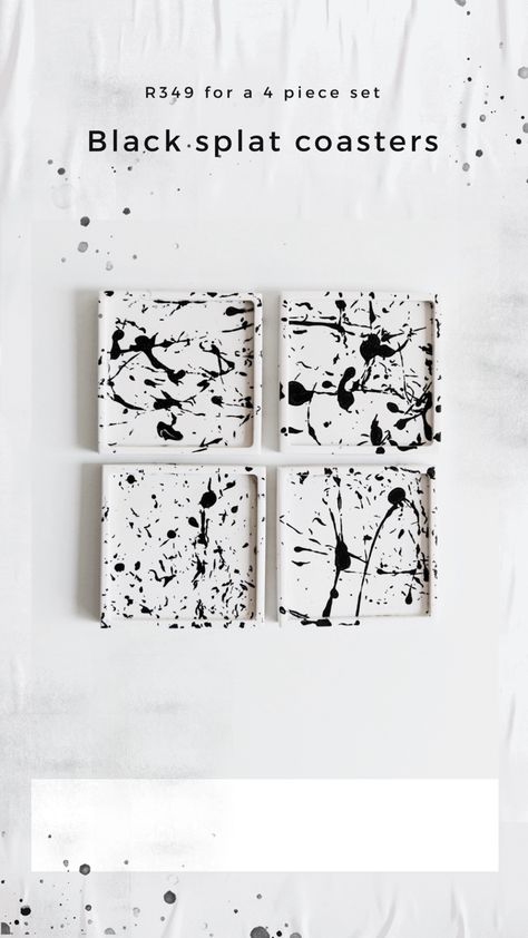 Black And White Coasters, Diy Home Decor Clay, Black And White Terrazzo, Terrazzo Coasters, Idea Paint, White Terrazzo, White Coasters, Cement Diy, Diy Crafts Life Hacks