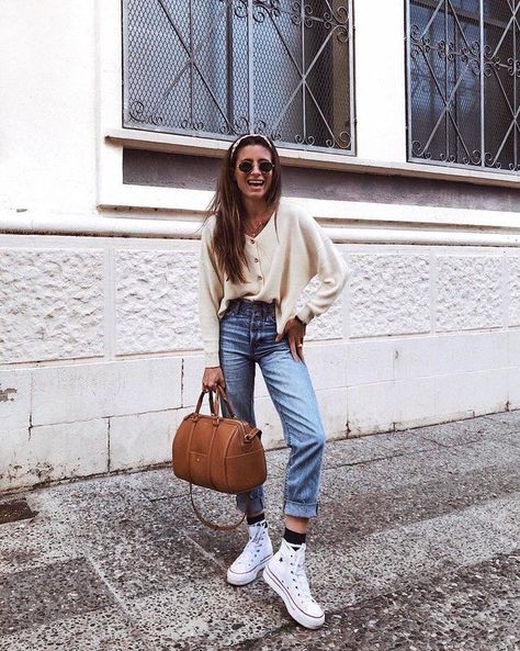 Converse Haute, Converse Outfits, Outfits With Converse, Tumblr Outfits, Fashion Jeans, Outfit Goals, Inspiration Mode, Mode Inspiration, Fall Winter Fashion