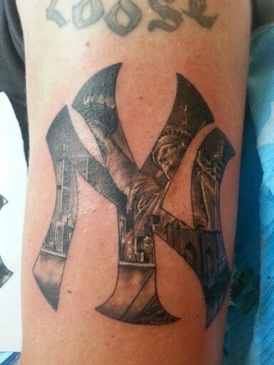 NY Yankee Tattoo Ny Yankees Tattoo Ideas, Yankee Logo Tattoo, New York Yankee Tattoo Ideas, Ny Yankees Tattoo, Yankee Tattoo For Women, Yankee Tattoo Ideas, Ny Tattoo Ideas, Yankees Tattoo Ideas, New York Yankees Tattoo