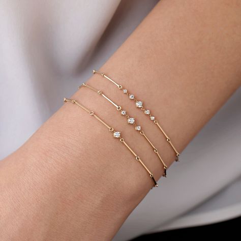 Elegant Diamond Bracelets, Bracelet Diamond Design, Gold Bracelet Designs For Women, Diamond Bracelet For Women, Delicate Gold Bracelet, Bracelet With Diamonds, Solid Gold Bracelet, Bracelet Diamond, Everyday Bracelet