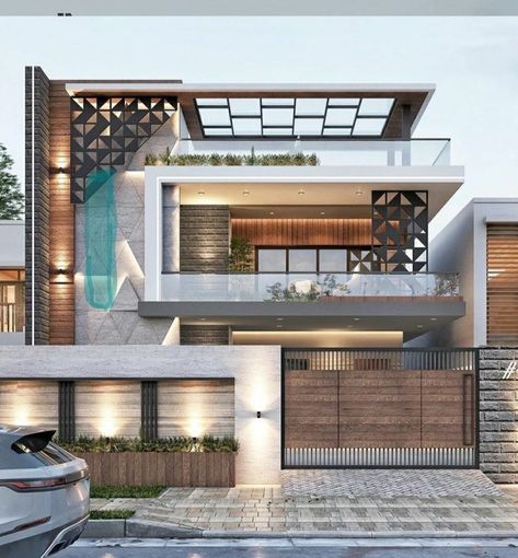 Balcony Elevation Design, Balcony Elevation, Residence Elevation, Home Front Elevation, House Elevations, Urbanism Architecture, Plan Elevation, Residential School, Architect Logo