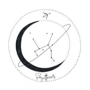 sag Constellations Sagittarius, Sagittarius Glyph, Sagittarius Embroidery, Sagittarius Star Constellation, Sagittarius Design Art, Constellation Embroidery, Sagittarius Constellation, Background Fabric, Celestial Art