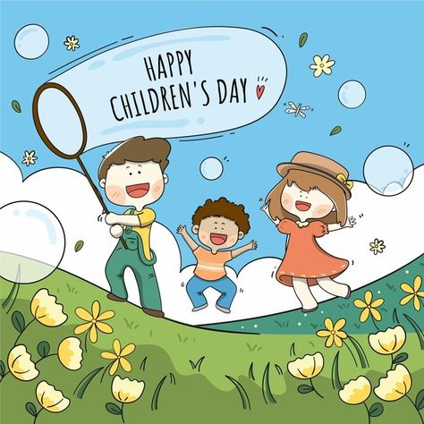 Children's Day Poster Drawing, Poster On Children's Day, Children Day Drawing For Kids, Children's Day Drawing Ideas, Children's Day Drawing, Childrens Day Poster, Happy Childrens Day Poster, Children's Day Message, Childrens Day Illustration