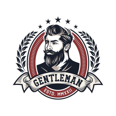 Barbar Logo, Barbershop Logo Ideas, Haircut Logo, Beard Logo Design, Cowboy Logo, Beard Vector, Barbershop Logo, Bob Marley Painting, Beard Logo