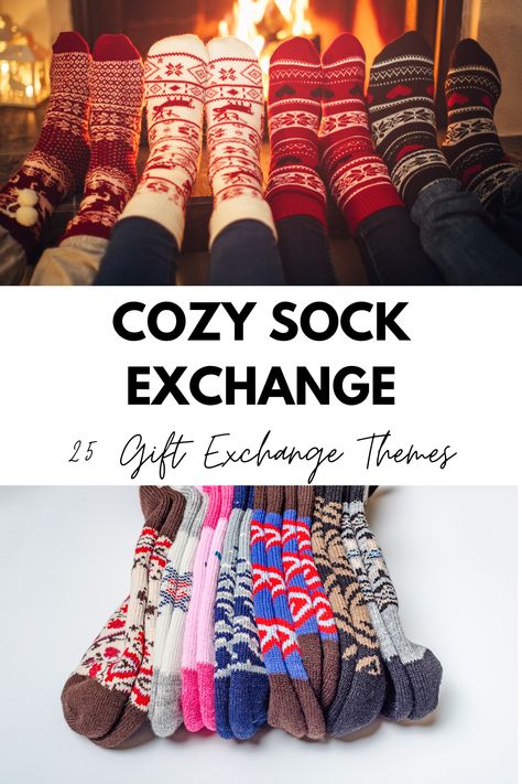 Turn your holiday party into a hit with these 25 themed gift exchange ideas! From cozy socks to tech gadgets, these creative themes will have everyone talking. Save this pin to plan your next swap! Themed Gift Exchange Ideas, Gift Exchange Themes, Christmas Socks Exchange, Socks Exchange, Gift Exchange Ideas, Cozy Decor Ideas, Holiday Gift Exchange, Funny Ornaments, Winter Scents