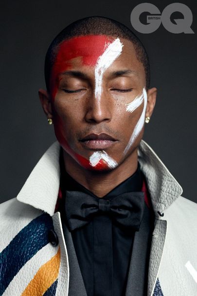 Pharrell doesn't care about being cool any more | British GQ Gq Men, Male Makeup, Foto Tips, Foto Art, Editorial Makeup, Pharrell Williams, Iconic Photos, White Paint, Creative Makeup