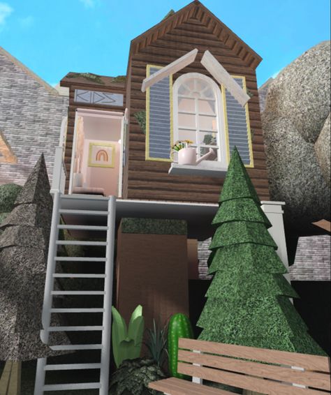 Weird Bloxburg Houses, How To Build A Tree House In Bloxburg, Bloxburg Tree House Layout, Small One Person Bloxburg House Layout, Bloxburg Tree House Ideas, Bloxburg Mini House Ideas 2 Floor, Bloxburg Mood Booster House, Bloxburg Treehouse Layout, Bloxburg Treehouse Ideas