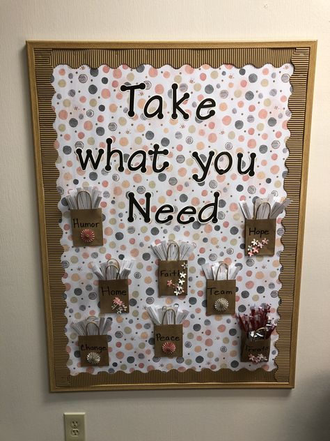 Notice Board Ideas Office, Take What You Need Printable, School Notice Board Ideas, Team Board Ideas Work, Prayer Bulletin Board, Career Bulletin Boards, Diy Prayer Board, School Counseling Bulletin Boards, Guidance Office