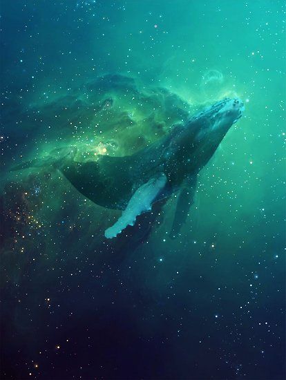 • Also buy this artwork on wall prints, apparel, stickers, and more. Cosmic Whale, Space Whale, Creature Marine, Whale Painting, Whale Art, Humpback Whale, Ocean Creatures, 판타지 아트, Fantasy Landscape