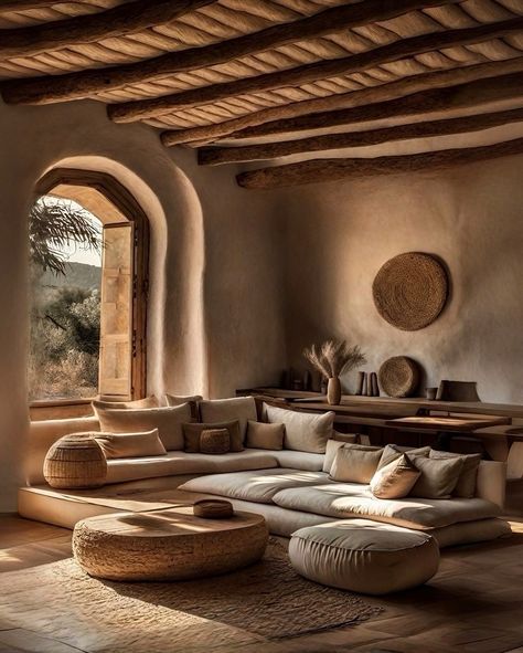 Warm and cozy Dream Home Design! Can‘t wait to bring these digital designs to life in our next home. Its not clear when we move but my excitement could not be higher 😁💖 #wabisabiinteriors #dreamhomedesign #interiordesign #clipdrop #newmediterranean #warminterior #beigeaesthetic Raw Earthy Interior, Desert Office, Wabi Sabi Interior Living Rooms, Wabi Sabi Stone Wall, Desert Chic Decor, Morocco Interior Design, Old Spanish Style Homes, Morocco Interior, Adobe Interior