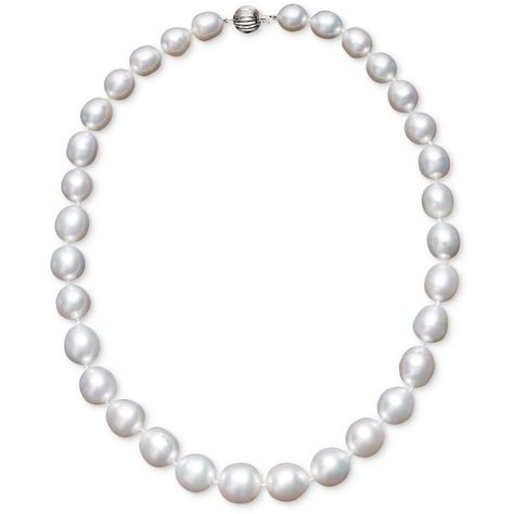 Pearl Necklace, 18" 14k White Gold White Cultured South Sea Graduated... ($7,875) ❤ liked on Polyvore featuring jewelry, necklaces, accessories, no color, strand necklace, 14k necklace, white pearl necklace, 14 karat gold necklace and graduation jewelry Macys Jewelry, Pearl Strand, Pearl Strands, Sea Pearls, South Sea Pearls, Mens Gift Sets, Watch Necklace, Cultured Pearls, Pearl Jewelry