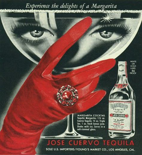 Cuervo Tequila, Tequila Margarita, Margarita Cocktail, Bar Art, Wine And Spirits, Vintage Ads, Vintage Advertisements, Tequila, Vintage Posters