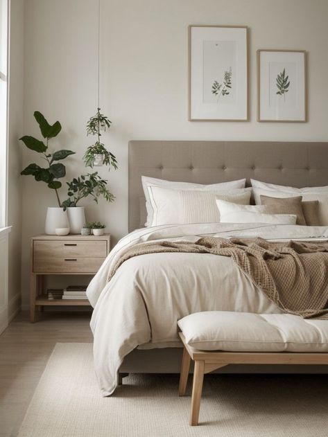 Wooden Room, Calming Bedroom, Easy Tricks, Accent Wall Bedroom, Bedroom Plants, Neutral Bedroom, Natural Elements, Bedroom Aesthetic, Minimalist Aesthetic