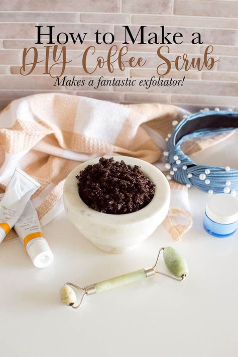 DIY your own beauty products! This DIY coffee scrub is incredibly effective at exfoliating your skin, plus it smells absolutely amazing! It's made without coconut oil and you probably have all 4 ingredients in your pantry already. #IdeasForTheHome #Kenarry Homemade Coffee Scrub Skin, Coffee Grounds Body Scrub, Coffee Grounds For Skin, Coffee Grounds Uses Skin, Coffee Grounds Face Scrub, Diy Coffee Ground Scrub, Coffee Grounds Body Scrub Diy, Diy Coffee Body Scrub Exfoliating, How To Make Coffee Body Scrub