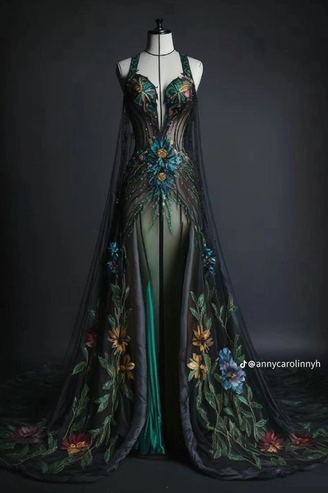 Fantasy Dresses, Fantasy Gowns, Fairytale Dress, Fantasy Dress, Gala Dresses, Fashion Black, The Festival, Gorgeous Gowns, Fantasy Fashion