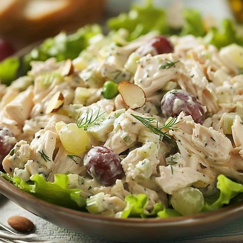 Ultimate Chicken Salad - Recipes, Tasks & Tools Ultimate Chicken Salad, Sandwich Fillings, Dinner Options, Light Dinner, Light Lunch, Chicken Salad Recipes, Sliced Almonds, Breakfast Lunch Dinner, Chicken Salad