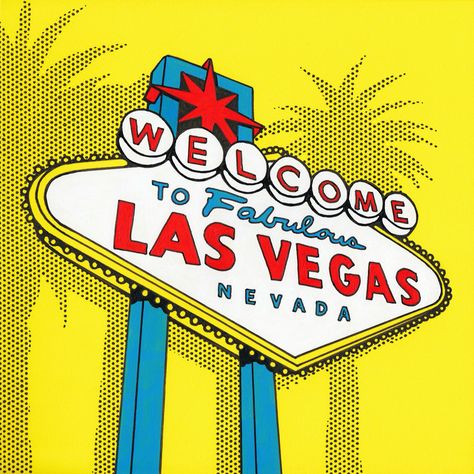 The Pop Art of Vacations: Welcome to Las Vegas Welcome To Vegas, 50s Pop Art, Vegas Illustration, Las Vegas Poster, Las Vegas Drawing, Vegas Drawing, Las Vegas Art, Las Vegas Illustration, Las Vegas Painting