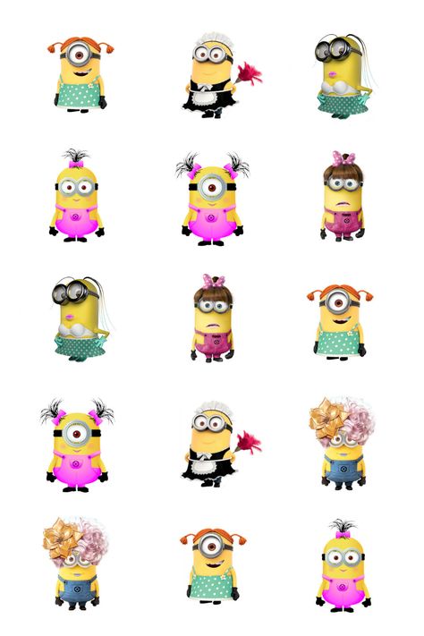 girl minions Free Bottlecap Images, Minion Template, Female Minion, Minion Girl, Minion Stickers, Minion Birthday Cake, Girl Minion, Yellow Guy, Minion Birthday Party