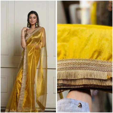 Bollywood Collection🌼 Banarasi Tissue Silk Saree with Heavy Lace Work Plain blouse With Lace Border *Rs -: 1600 + Shipping* Excellent quality Can be customised in any Colours We Bring Only Most Unique Collection For you🛍️ Tissue Silk Saree, Plain Blouse, Lace Border, Silk Saree, Silk Sarees, Cool Outfits, Saree, Bring It On, Silk