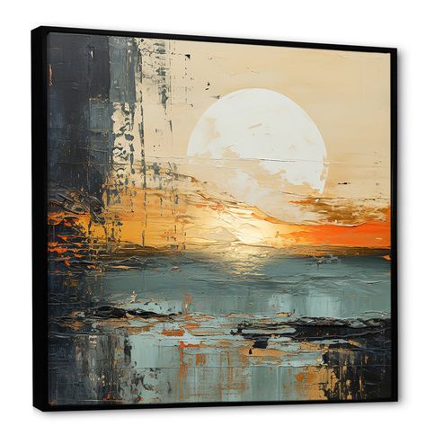 Highland Dunes Modern Coastal Mystic Sunrise I On Canvas Print | Wayfair Acrylic On Canvas Abstract, 심플한 그림, Original Abstract Art Painting, Abstract Painting Techniques, Elegant Wall Art, 수채화 그림, Modern Art Paintings, Arte Inspo, Abstract Art Landscape