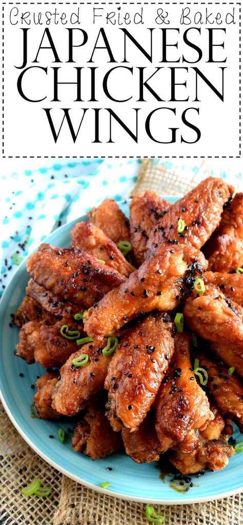 Japanese Wings, Baking Chicken Wings, Japanese Chicken Wings, Japanese Appetizers, Baking Chicken, Wings Recipes, Wing Recipe, Japanese Chicken, Convection Cooking