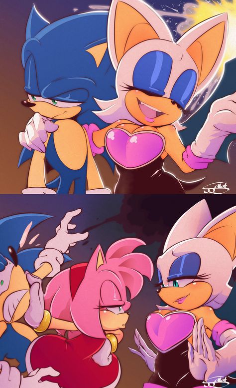 Sonic Rouge, Sonic The Hedgehog Cartoon, Hedgehog Cartoon, Sonic And Tails, Shadow And Rouge, Sonamy Comic, Sonic Mania, Hedgehog Movie, Rouge The Bat