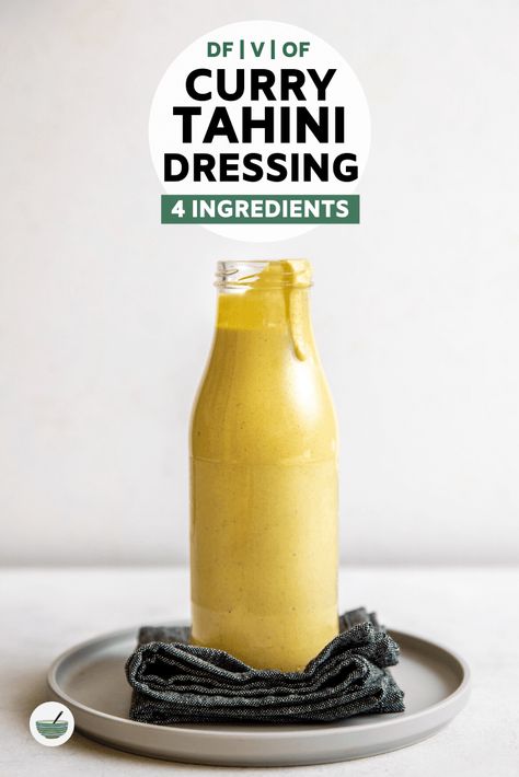 Curry Tahini Dressing, Curry Dressing Recipe, Lid Diet, Curry Dressing, Vegan Dressings, Salads Bowls, Dried Garlic, Vegan Chipotle, Tahini Recipe