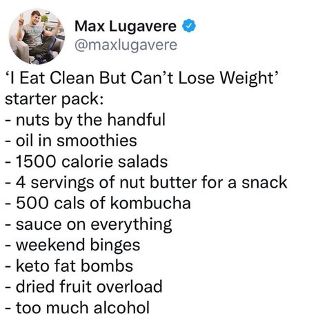 Max Lugavere on Instagram: “Which of these get you? 🧐⁣ ⁣ Eating clean is a funny term with no scientific basis but I understand why it exists. Because most of the…” Max Lugavere, Eating Clean, I Understand, Nut Butter, Kombucha, Clean Eating, Healthy Eating, Funny, On Instagram