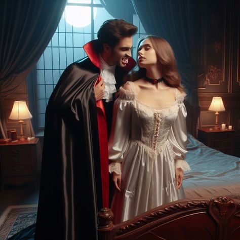 Vampire Bride And Groom, Vampire And Victim Costume Couple, Dracula Couple Costume, Halloween Couple Vampire, Vampire Couple Costumes Halloween, Couples Vampire Costumes, Couple Vampire Costume, Vampire Couple Costumes, Vampire Costume Couple