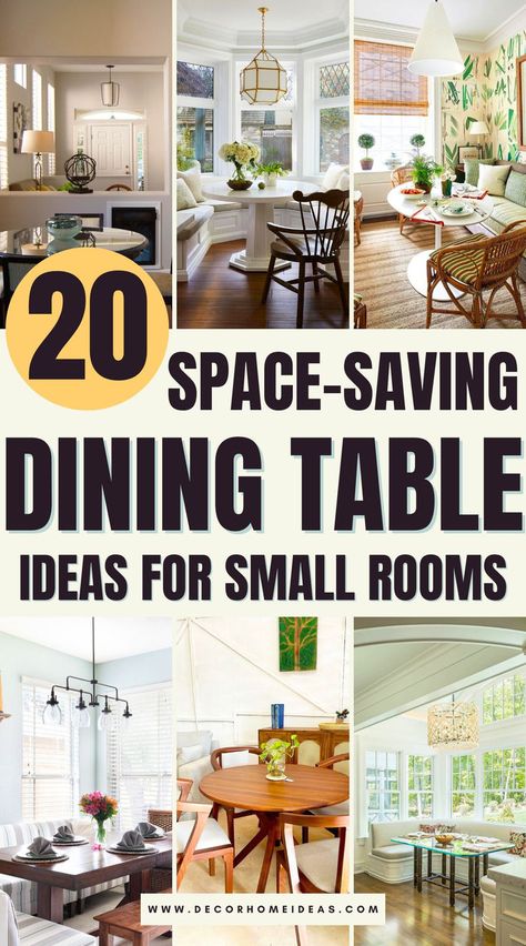 Discover 20 creative dining table ideas that bring both style and practicality to small living rooms. From convertible designs to wall-mounted solutions, these tables are perfect for making the most of limited space while adding a unique touch to your home. Find your space-saving inspiration! Space Saving Dining Table Ideas, Plants For Living Room Decor, Saving Inspiration, Small Double Bedroom, Ideas For Small Living Rooms, Creative Dining Table, Plants For Living Room, Space Saving Dining Table, Space Saving Table