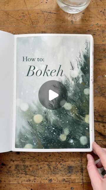 How To Paint Bokeh Effect, Sarah Cray Watercolor, Bokeh Watercolor Painting, Acrylic Christmas Cards, Dry Watercolor Painting, Painted Bookmarks Ideas, Watercolor Drawing Ideas, Bokeh Watercolor, Bokeh Painting