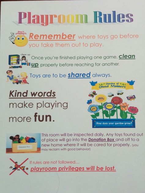 Practical Playroom rules Practical Playroom, Playroom Rules, Kids Behavior, First Game, Kids Parenting, Kind Words, Clean Up, Cool Kids, Parenting