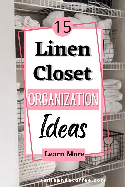 Bring order to your linen closet with these 15 best linen closet organization ideas! From small linen closet organization to linen closet design, we've got easy and stylish tips for organizing linen closets. It's time to get organized—check out our linen closet organization ideas and start decluttering today! Ideas For Linen Closets, Organizing Linen Closet Ideas, Linen Closet Ideas, Linen Closet Organization Hallway, Linen Organization, Small Linen Closet Organization, Small Linen Closet, Linen Closet Organization Ideas, Linen Closet Design