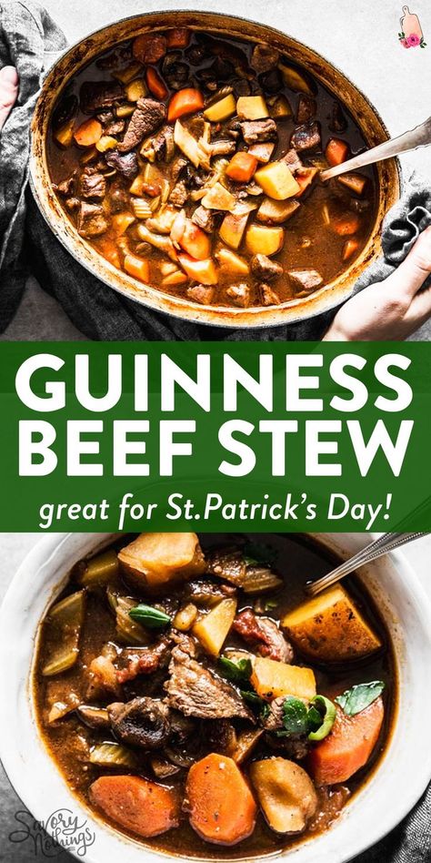 Irish Stew Recipe Guinness, Guiness Beef Stew Recipe, Irish Shepards Pie, Guinness Punch Recipe, Stew Dutch Oven, Beef Stew With Beer, Dutch Oven Beef Stew, Irish Lamb Stew, Irish Stew Recipe