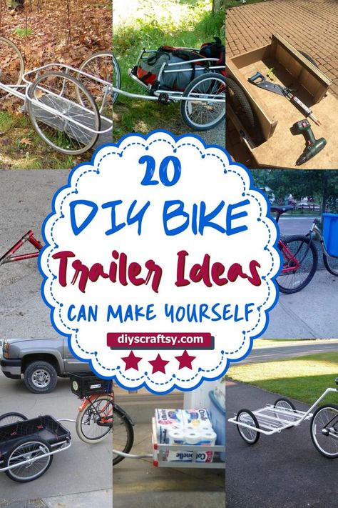 DIY Bike Trailer Ideas Micro Camper Trailers, Diy Lunch Bag, Bicycle Drawing, Homemade Trailer, Bicycle Cargo Trailer, Diy Lunch, Camping Trailer Diy, Electric Bike Diy, Bike Cart