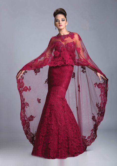 Cape with embroidered flower pattern adds dramatic flair to strapless gown. Dress has sweetheart neckline with embellishments and a mermaid skirt. Style   JQ3329 Dress 2016, Designer Evening Dresses, فستان سهرة, Cape Dress, Evening Gowns Formal, Bride Dresses, Gorgeous Gowns, Evening Dresses Prom, Beautiful Gowns