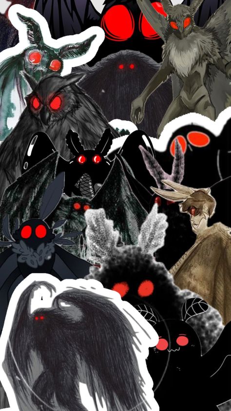 Cute Mothman Wallpaper, Moth Man Wallpaper, Mothman Wallpaper Iphone, Mothman Background, Mothman Poster, Mothman Wallpaper, Cryptid Wallpaper, Mothman Fanart, Forest Mystery