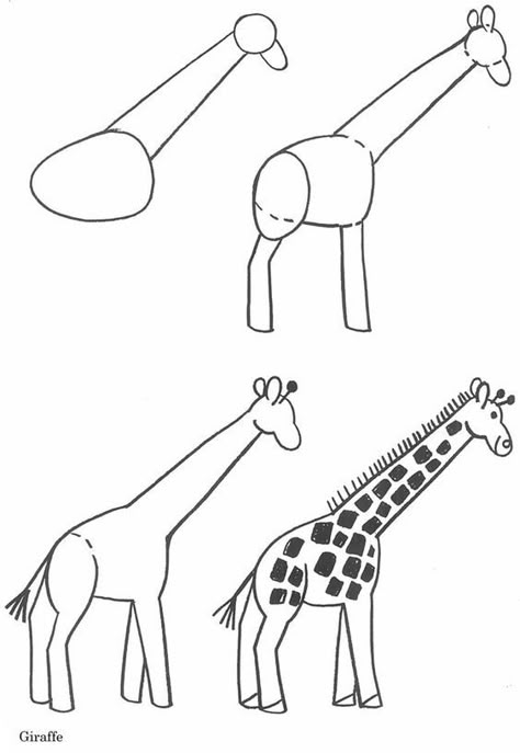 20 Ways To Draw A Giraffe Like A Cartoonist - Bored Art Trin For Trin Tegning, 심플한 그림, Easy Drawing Tutorial, Dover Publications, Easy Drawings For Kids, Pola Sulam, Drawing Tutorial Easy, Easy Drawing, Art Drawings For Kids