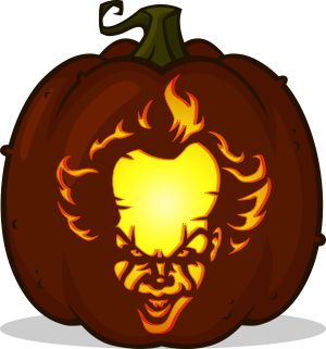 Pennywise pumpkin pattern - IT (2017) Cartoon Pumpkin Carving, Pennywise Pumpkin, Scary Pumpkin Carving Patterns, Awesome Pumpkin Carvings, Pumkin Decoration, Zombie Pumpkins, Pumpkin Carving Stencils Free, Halloween Pumpkin Stencils, Cute Pumpkin Carving