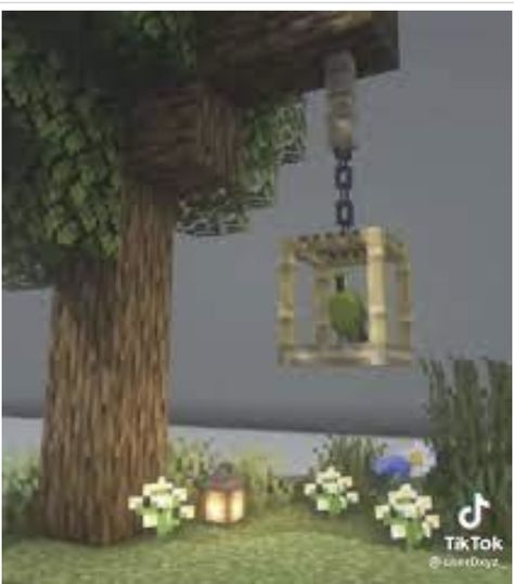 Minecraft Parrot Perch, Minecraft Bird Cage, Minecraft Plants, Minecraft Lamp, Minecraft Light, Minecraft Tree, Tree Lanterns, Minecraft Mansion, Bird Types