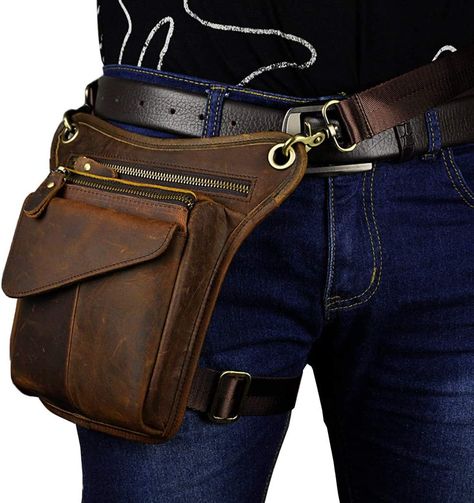 Leather Sling Bag Men, Leather Waist Pack, Mens Waist Bag, Thigh Bag, Sling Bag Men, Cross Body Sling Bag, Leather Belt Pouch, Belt Pack, Leather Hip Bag