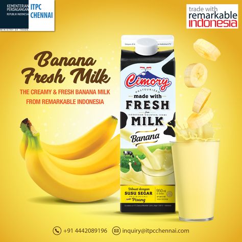 Product Ingredients Poster, Cimory Fresh Milk, Cimory Squeeze, Label Kemasan, Milk Poster, Banana Powder, Yogurt Drinks, Bakery Packaging, Healthy Drink