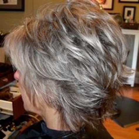 Short Pixie Gray Hair Back View Short Grey Haircuts, Layered Haircuts For Women, Hair Styles And Color, Short Shag Hairstyles, Gray Hair Cuts, Short Grey Hair, Shag Hairstyles, Short Layered Haircuts, Short Layered