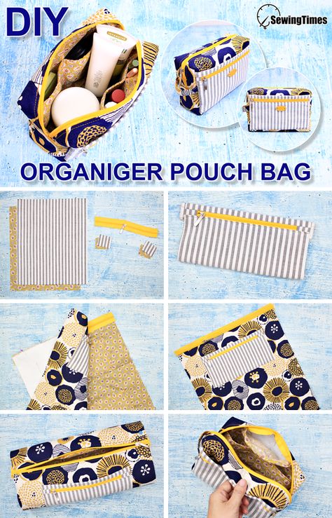 Diy Makeup Pouch Bag, Makeup Pouch Sewing, Diy Pouches, Hand Bags Ideas, Toiletry Bag Pattern, Diy Makeup Bag, Diy Organizer, Diy Sewing Gifts, Pouch Diy